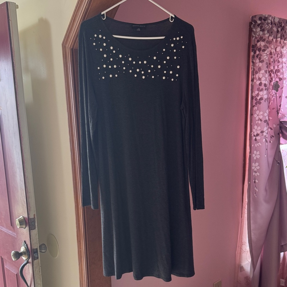 Spenser Jeremy Black Dress with Pearl Details